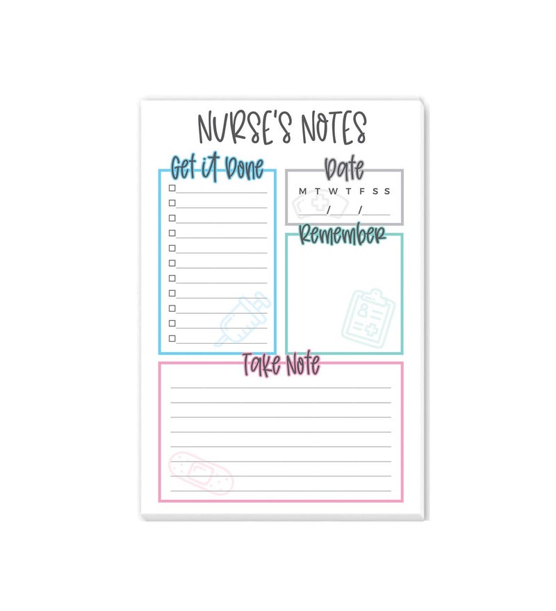 Tiny Expressions Nurse Notepads - 50 Tear-Away To-Do List Sheets on Durable Paper, Made in the USA - Nursing Planner & Desk Accessories - Appreciation Gifts for Nurses - Image 1